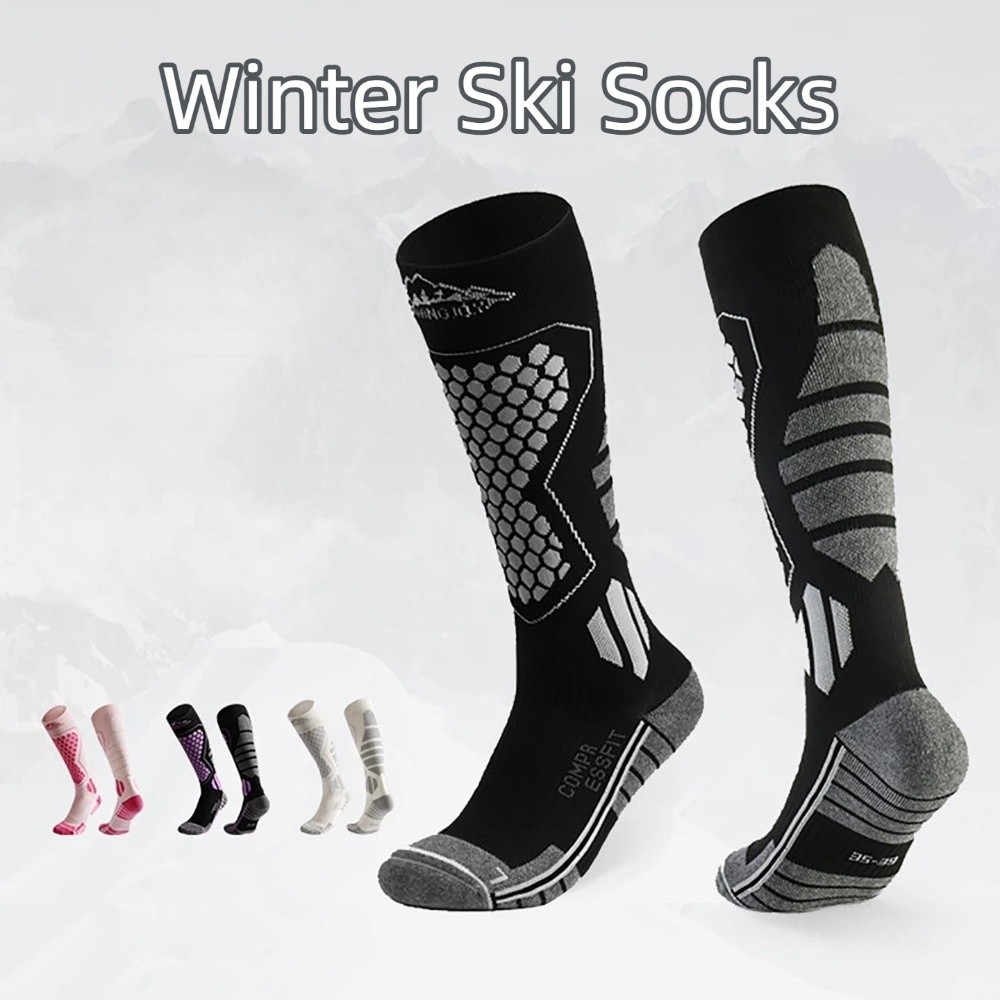 Thermal Sock Winter - 2 Paar Verdickte Skisocken, Atmungsaktive Thermo-Kniestrümpfe,