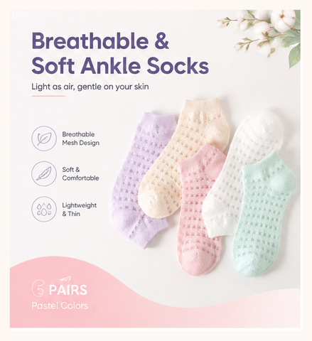 Invisibility Sock Loafer - Atmungsaktive Damen-Knöchelsocken aus Polyester-Mesh, niedrig geschnitten,