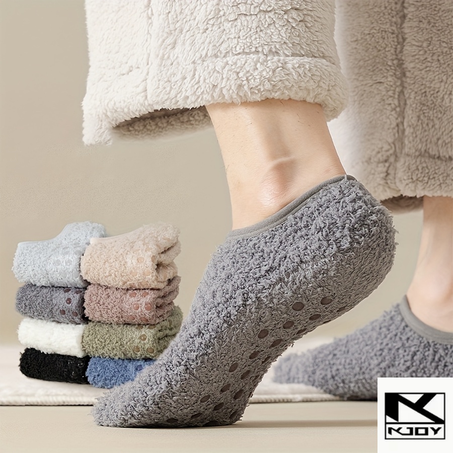 Thermal Sock Winter - kkjoy Winter Thermo-Haussocken mit Rutschfester Sohle