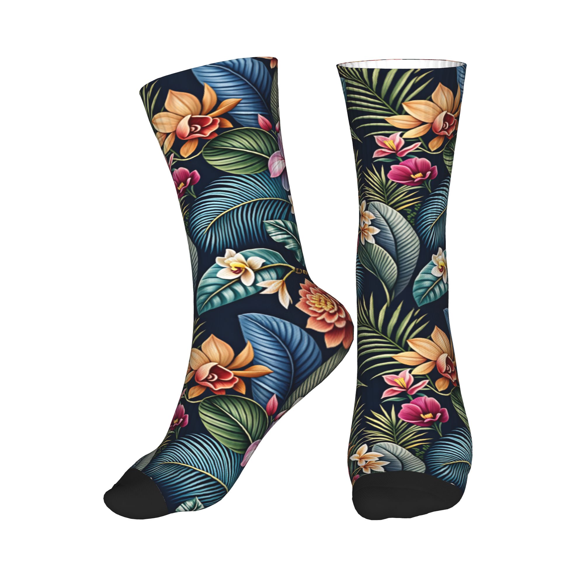 Dress Sock Men - Niedliche Herren-Socken im Vintage-Stil, dunkel, tropisch,