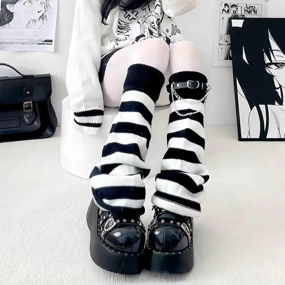 Gothic Harajuku Strick-Beinwär – Boot Sock Slouchy Bewertung und Preis